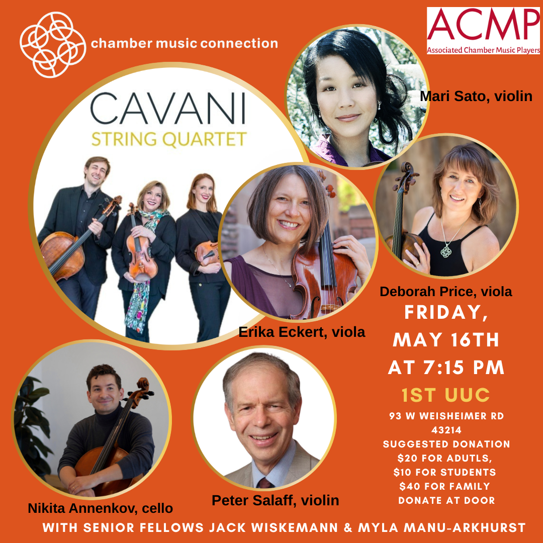 Cavani String Quartet Concert - 5/16/25 @ 7:15pm